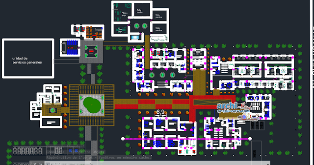 Multifunctional general building in AutoCAD 