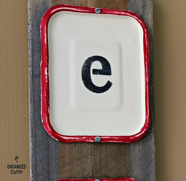 Upcycled Metal Garage Sale Plaques to Rustic EAT Sign