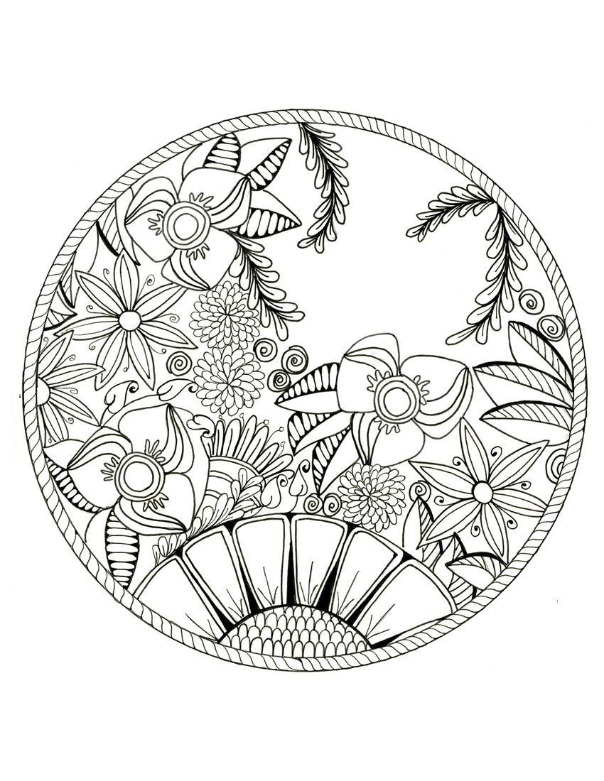 Printable Lotus Flower Mandala Coloring Pages