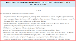 Permendikbud RI Nomor 10 Tahun 2O2O Tentang Program Indonesia Pintar