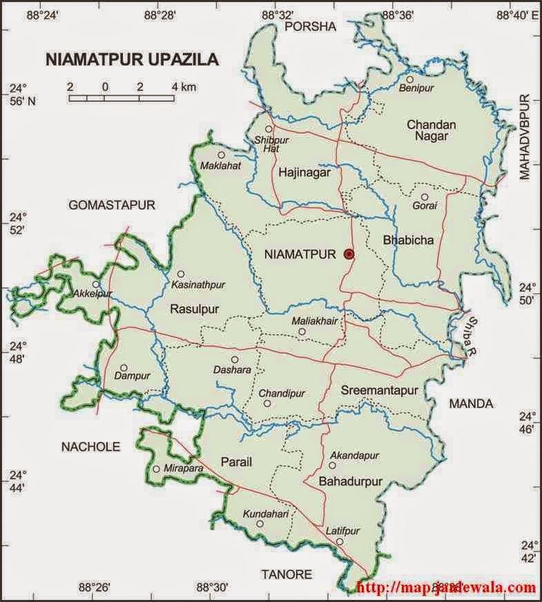 niamatpur upazila map of bangladesh