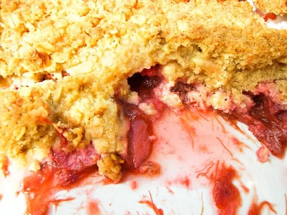 Scottish Strawberry & Rhubarb Crumble.