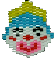 tissage de perles brick stitch tête de clown
