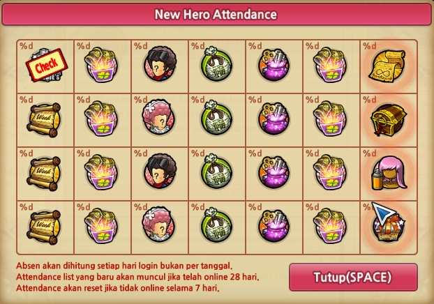 New Hero Attendance Lost Saga