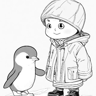 cute penguin coloring page