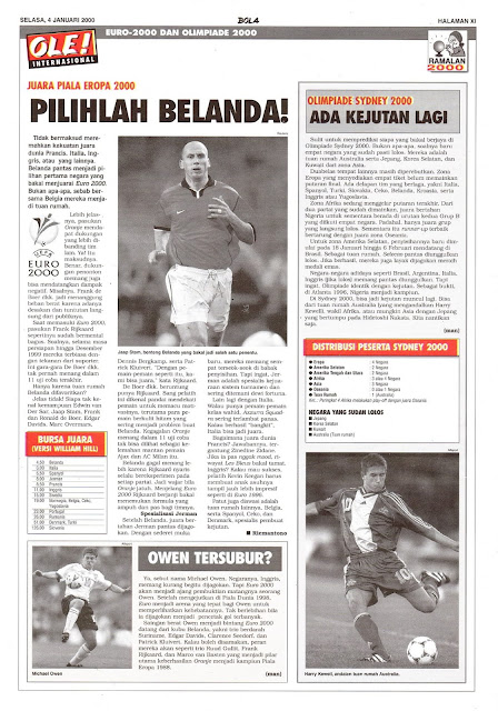 JUARA PIALA EROPA 2000 PILIHLAH BELANDA