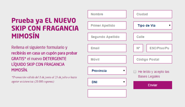  Cupón Skip con Fragancia Mimosín