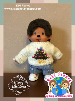 kiki monchhichi tricot handmade noel fait main poupée doll vêtement