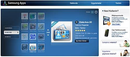Samsung Apps mağazası Türkiye'de de hizmete girdi.