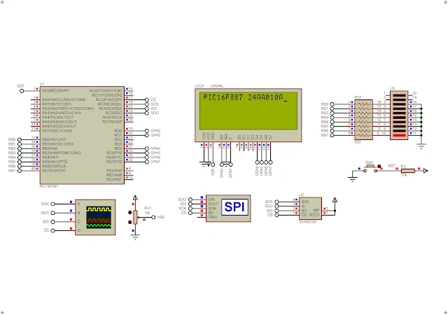 PIC16F887 SPI 25AA010A EEPROM XC8 Example