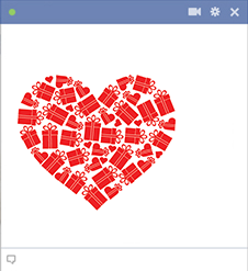 Facebook heart made of gifts