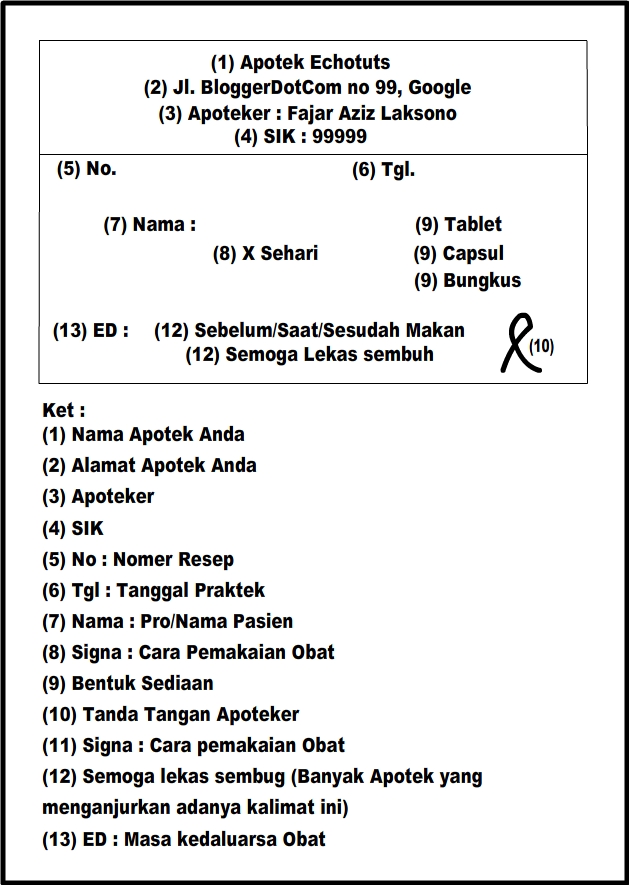 Contoh Etiket Dan Label Obat - Echotuts