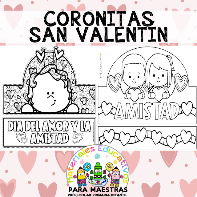 coronas-gorros-san-valentin-dia-amor-amistad-colorear