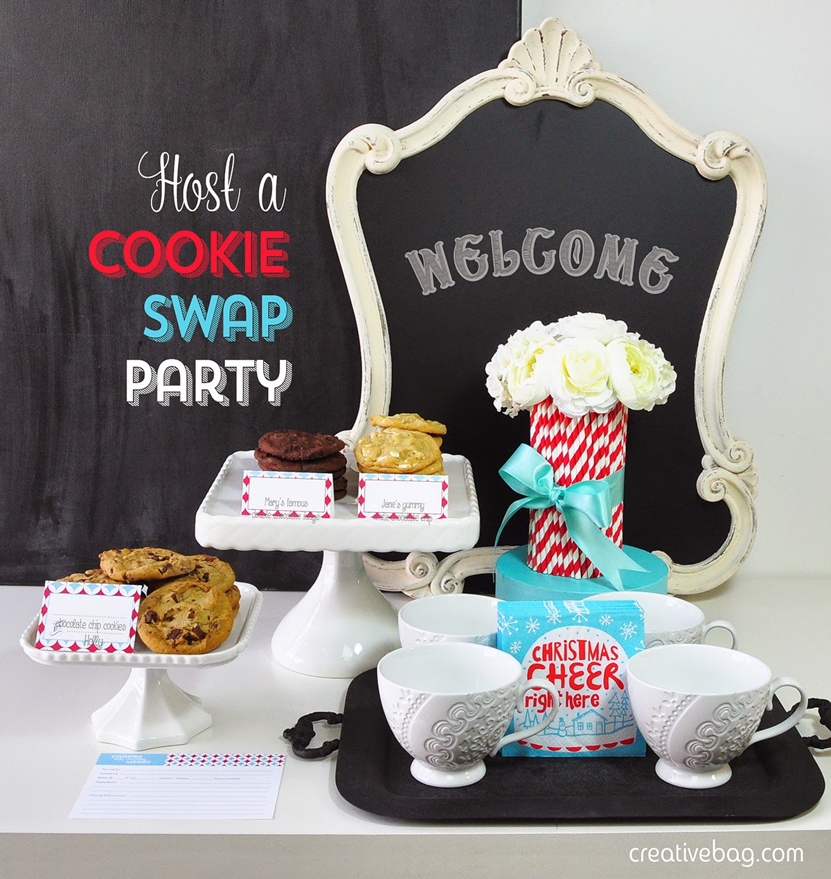 host a cookie swap party and free printables | creativebag.com