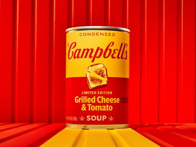 A can of limited-edition Campbell's Grilled Cheese and Tomato Soup.