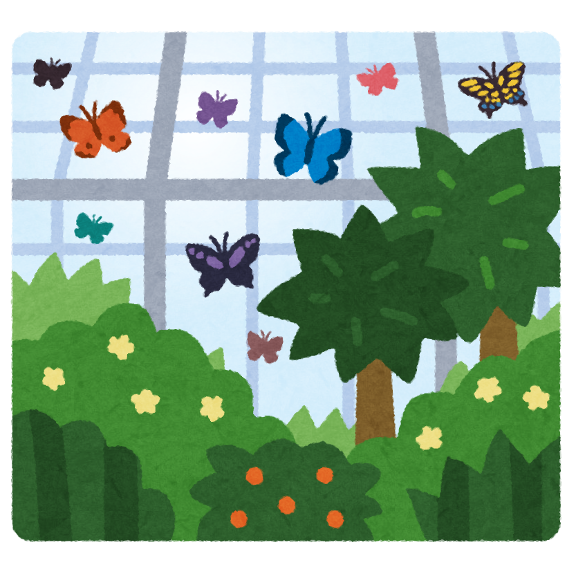 温室植物園のイラスト 蝶 かわいいフリー素材集 いらすとや