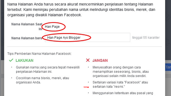 Terbukti! Cara Mengubah Nama Fanspage Facebook