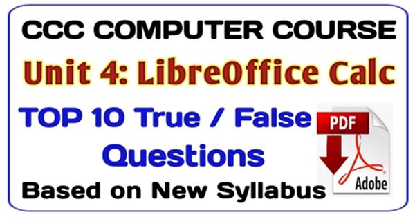 Libreoffice Calc True False Questions