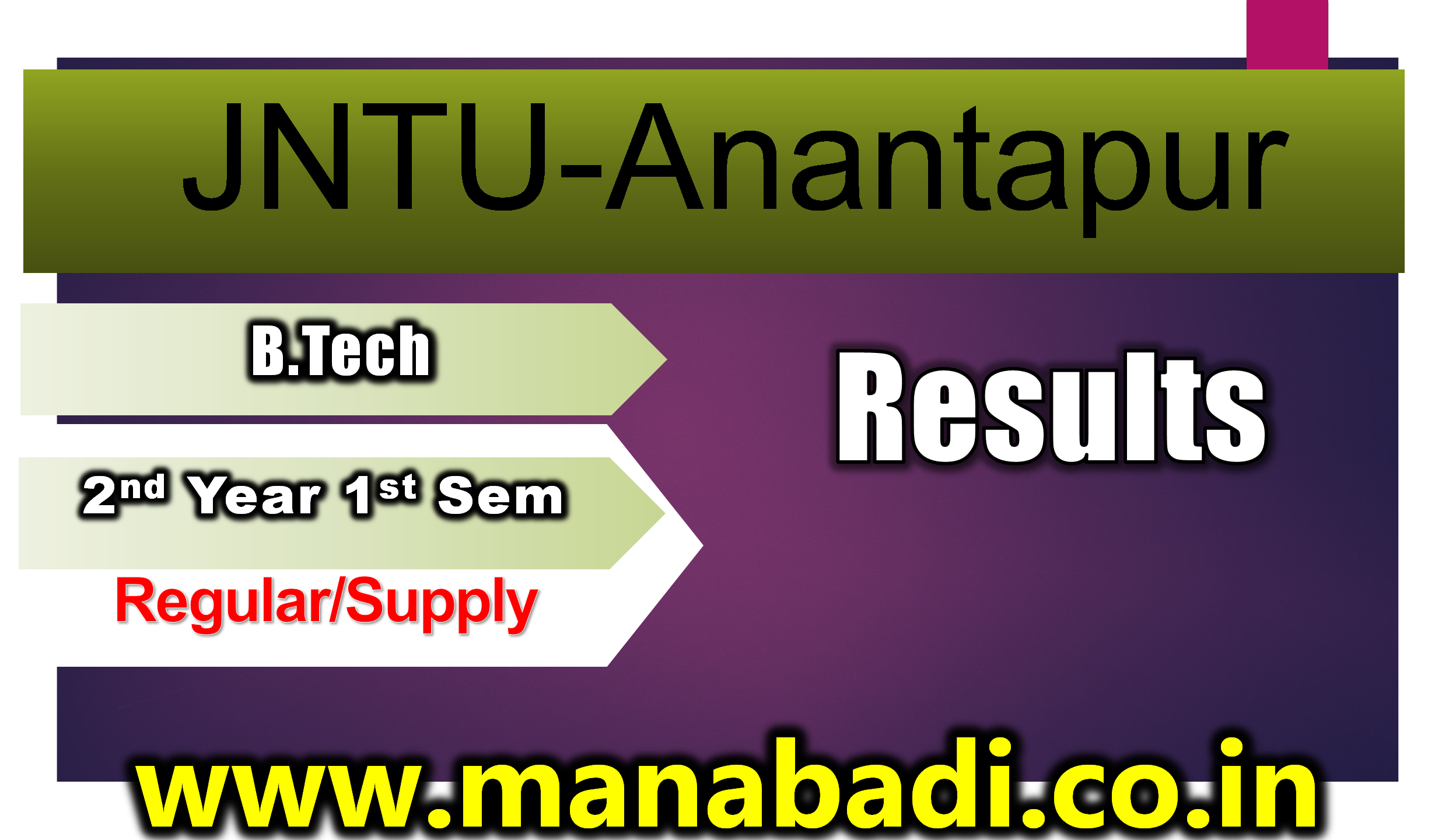 JNTU-Anantapur B.Tech 2nd Year 1st Sem (R20) Regular & Supply Dec 2023 Exam Results