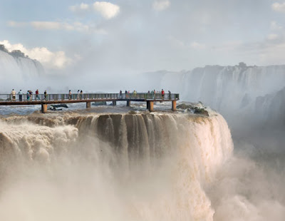 Beautiful Natural Water Falls Iguazu Brazil Argentina