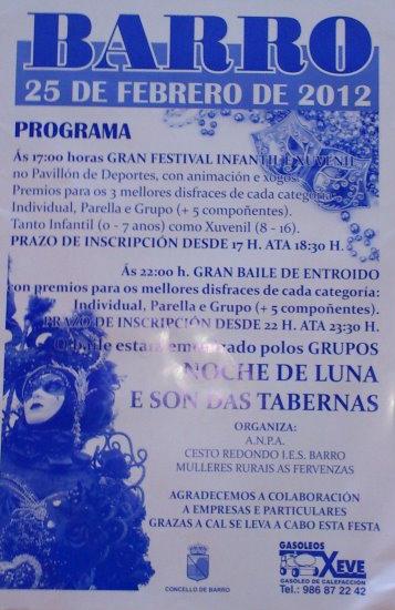 Entroido 2012 en Barro. Programa