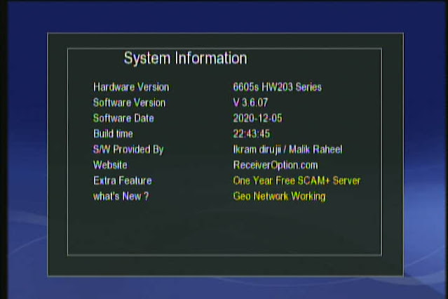 GX6605S HW203 GEO NETWORK OK NEW SOFTWARE WITHOUT QR CODE SCANER