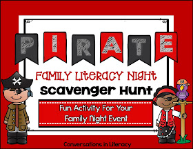 Pirate Themed Family Literacy Night Scavenger Hunt