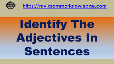 Identify The Adjectives In Sentences