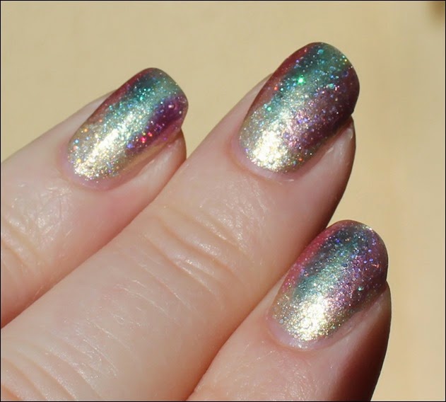 Colorful Color Mix Nail Art Nageldesign bunt OPI Sheer Tints Glitter Spring 07