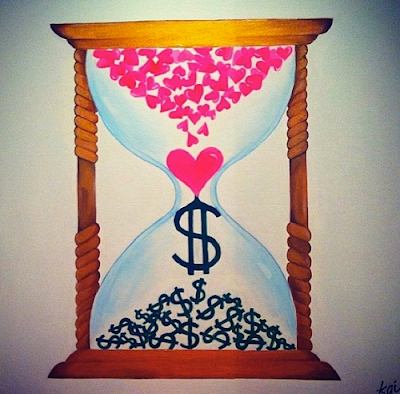 Sue Tsai painting art hourglass money love