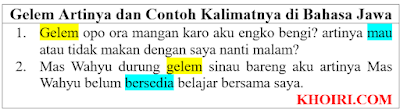 Gelem Artinya dan Contoh Kalimatnya di Bahasa Jawa