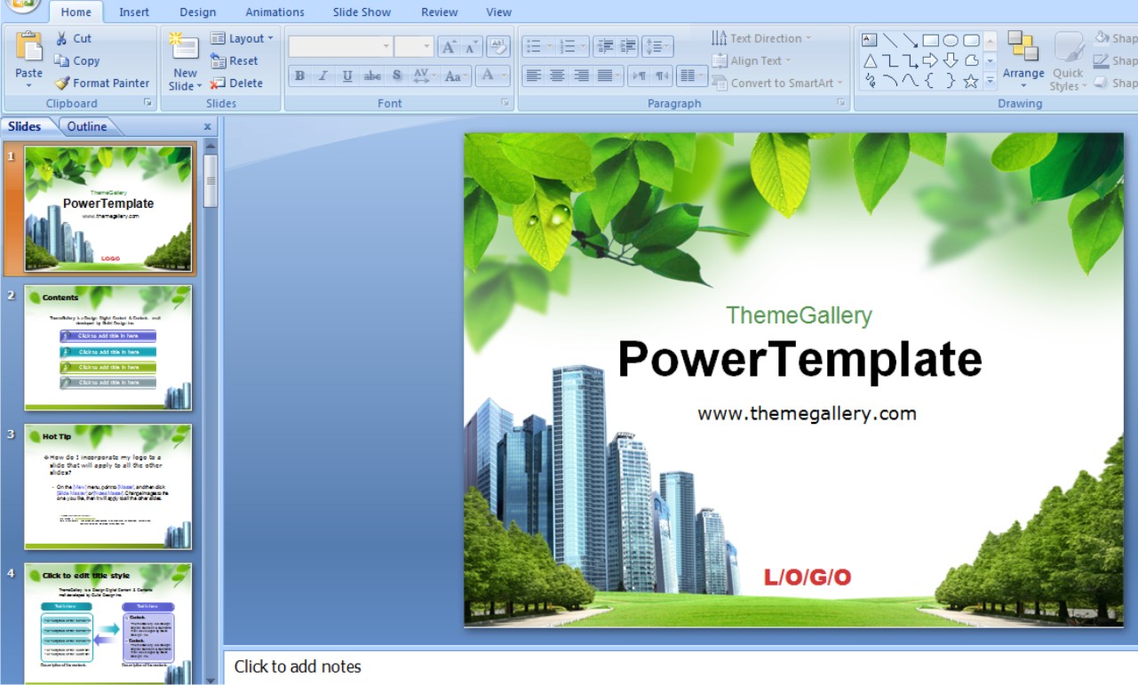 Download template Power Point     