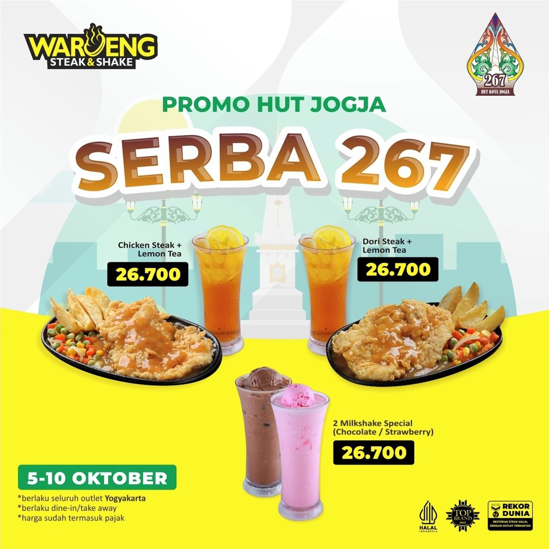 Promo WAROENG STEAK & SHAKE HUT JOGJA Spesial SERBA 267