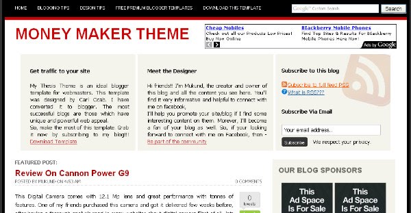 Money Maker - Ads Ready Blogger Template