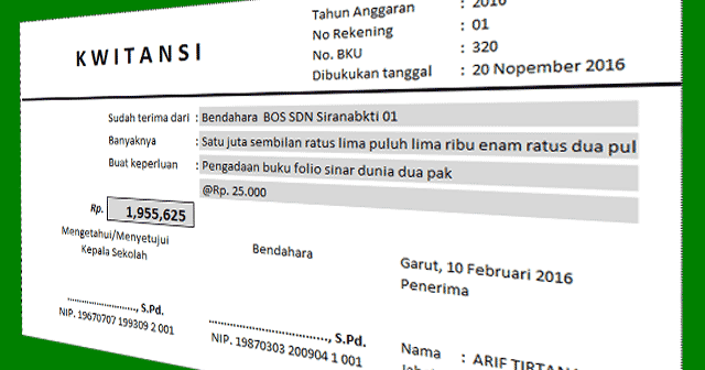 Contoh Aplikasi Cetak Kwitansi dengan Format Excel 