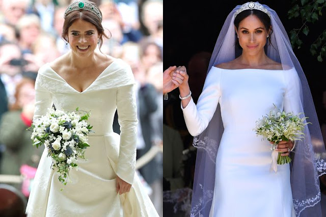 robes de mariée de la princesse Eugenie et Meghan Markle