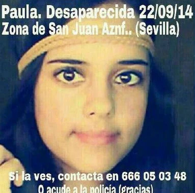 Paula, joven desaparecida en Sevilla