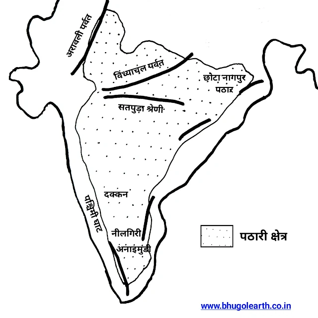 प्रायद्वीपीय पठार का मानचित्र