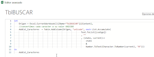 Caracteres UNICODE PQ vs Fórmula