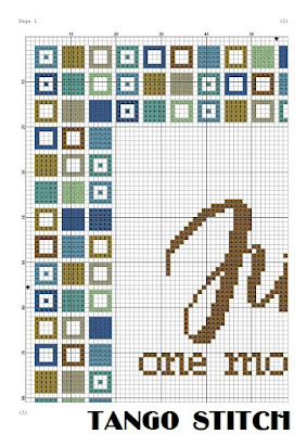 Just one more row funny cross stitch gift for knitters and stitchers - Tango Stitch