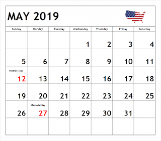 Free Printable Calendar May 2019