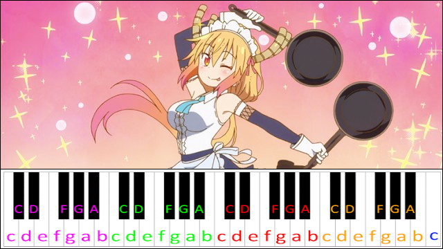 Aoi no Supreme (Love Supreme) - Miss Kobayashi's Dragon Maid OP 2 Piano / Keyboard Easy Letter Notes for Beginners