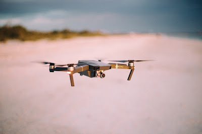 Drone flying over beach