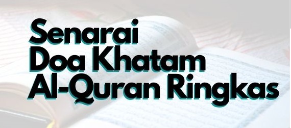 senarai doa khatam al-quran