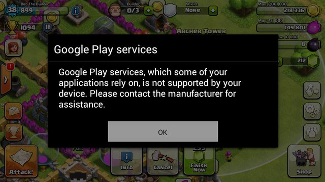 Clash-of=clans-error-not-supporting