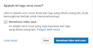 Apakah cover lagu atau menyanyikan lagu orang lain dan di upload ke youtube bisa di monet Cover Lagu Di Youtube Untuk Di Uangkan