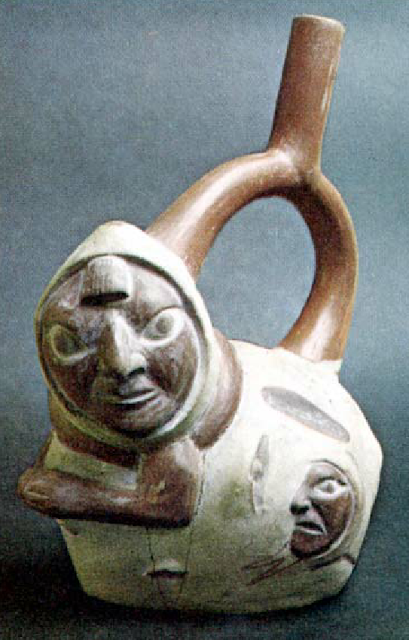 Керамический сосуд индейцев культуры моче в виде антропоморфного клубня картофеля (примерно 200 г. н. э.)