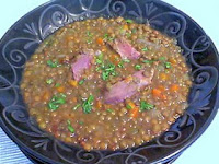 Lentil Soup with Braised Ham Hock