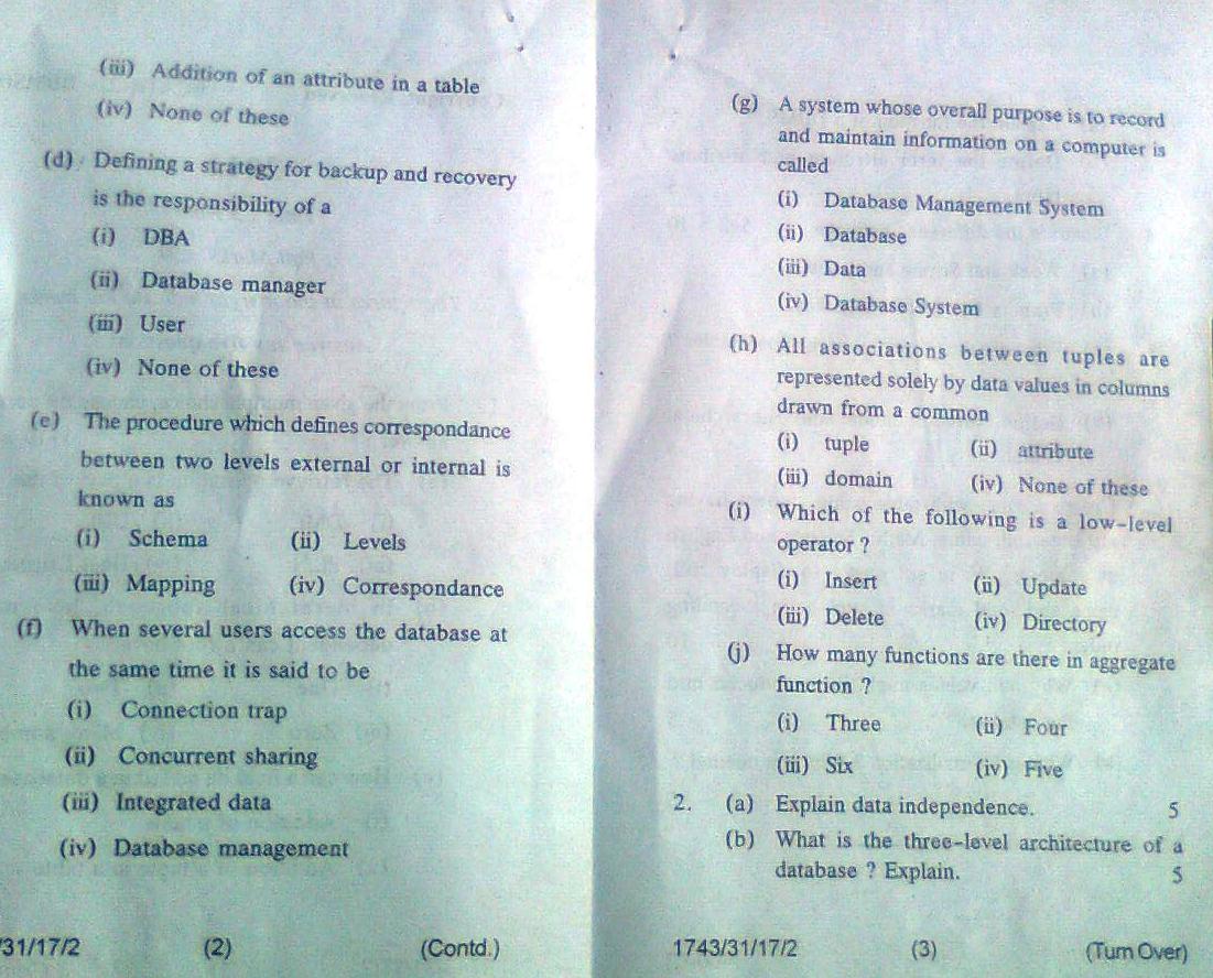... Of Vocational Courses , A. S. College, Deoghar (Jharkhand): Questions