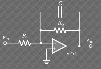 Skema rangkaian Active Lowpass Filter